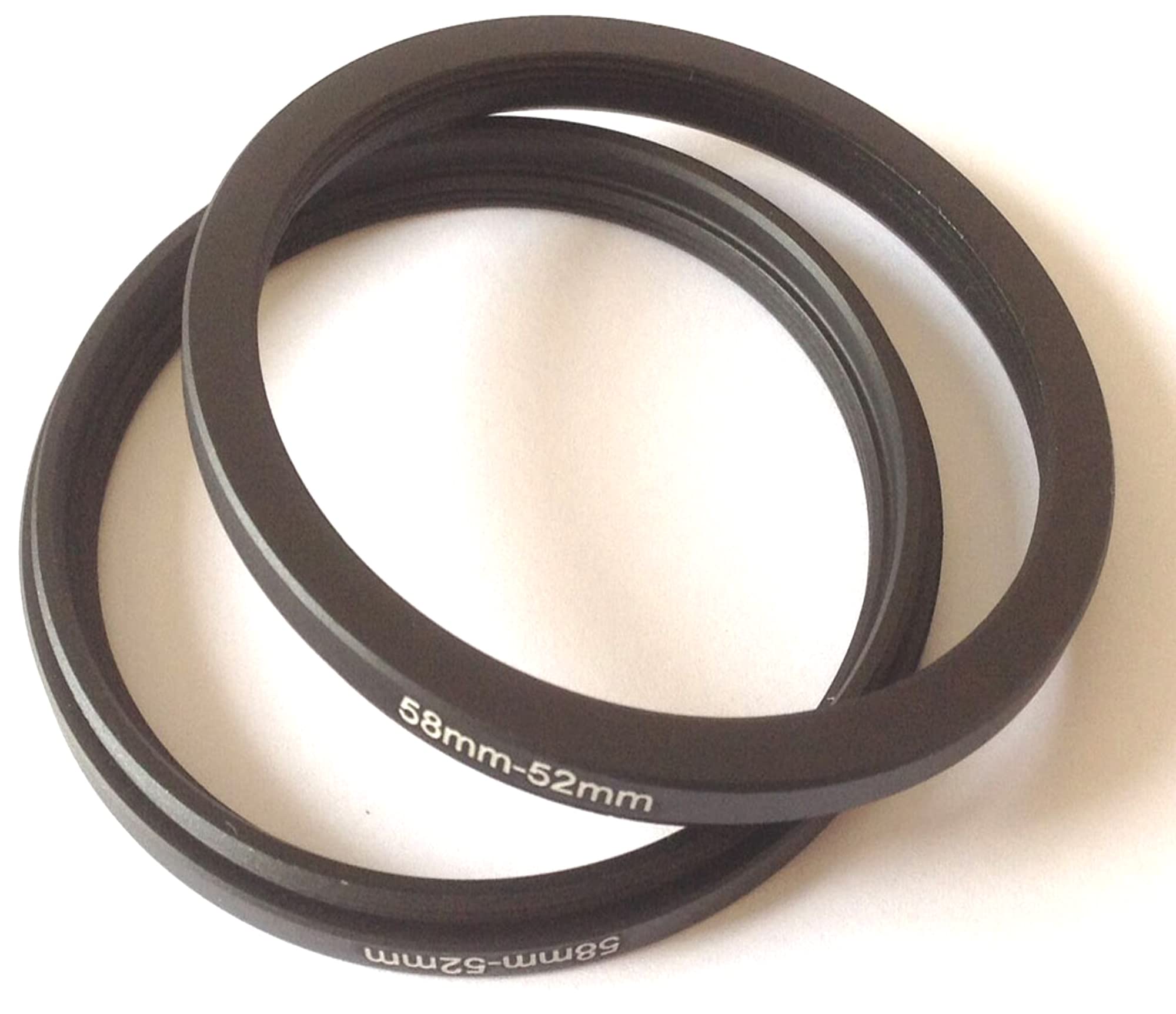 2x Metal 58-52mm Step-Down Rings D-SLR Video Camera Lens Connect Size 58mm To 52mm Filter Aperture Connecting Adapter Ring-Ing Photo Picture View Fix-Ing Connector Photograph Parts Screws Accessories