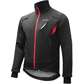 ROCKBROS Men's Winter Cycling Jacket, Relaxed Fit Model Thermal Bike Jacket | Windproof Fleece Lined Updated Version, US Plus‑Size Jacket with Breathable Panels, Reflective Details for Safer Winter Rides