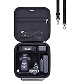 L LTGEM Camera Case Compatible with KODAK PIXPRO AZ405 / AZ528 / AZ425 / AZ255 Digital Camera and Accessories, with 2 Dividers and Shoulder Strap, Black
