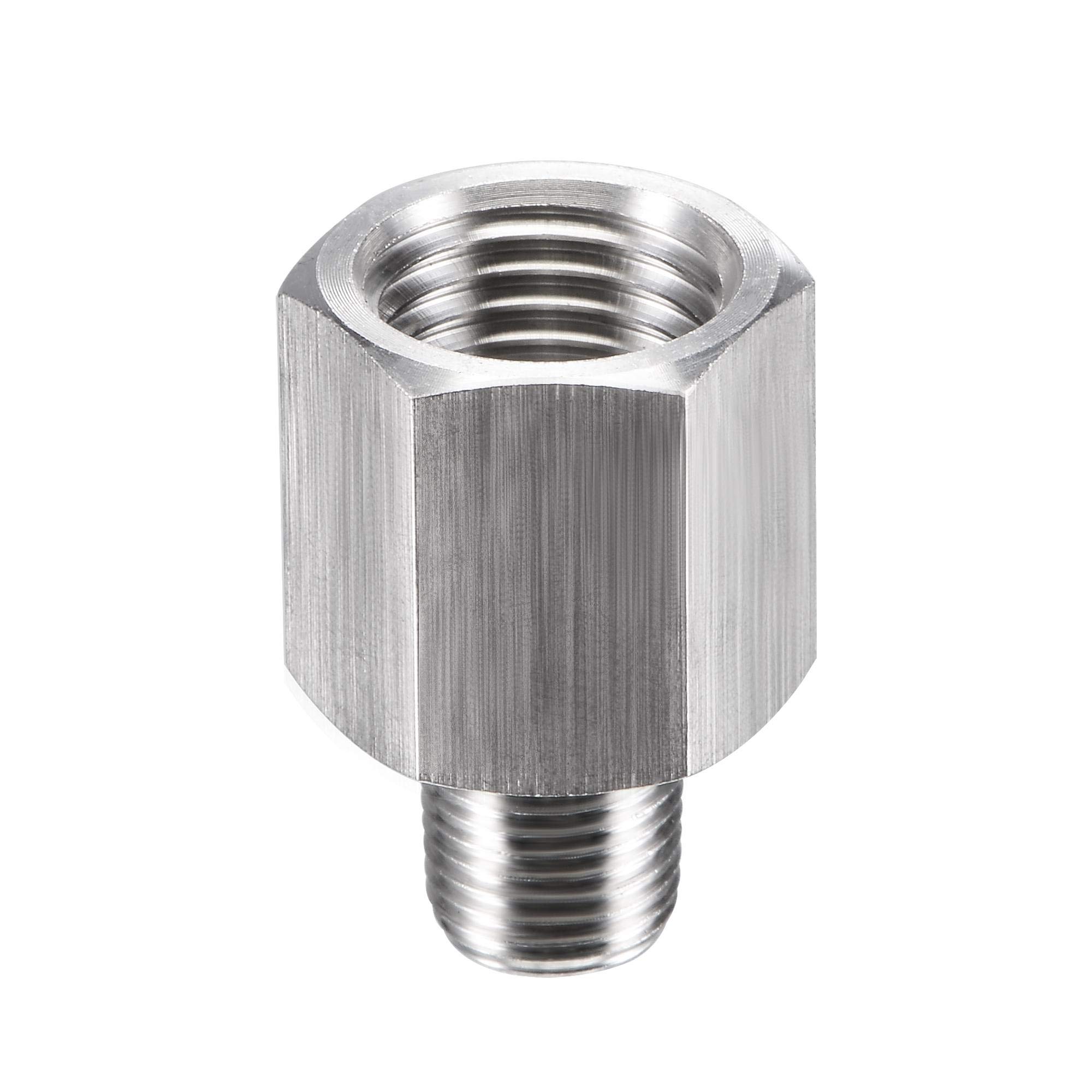 sourcing map Pipe Fitting Reducer Adapter 1/8" NPT Male x 1/4" NPT Female for Water Oil Air Pressure Gauge Temp Sensor, Stainless Steel