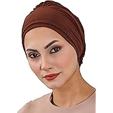 Aisha's Design Pre-Tied Aerobin Turban Bonnet Cap with Rose Figure at the Back Side Lightweight Instant Turban