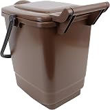 All-Green 23L Large Compost Caddy Brown for Food Waste Recycling view 3