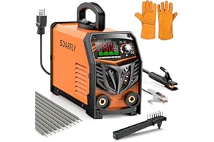 SOARFLY Stick Welder, 250Amp ARC Welding Machine with Large LED Display, Dual Voltage 110V/220V IGBT Inverter Portable Welder w/10 Rods, Ground Clamp, Electrode Clamp, Hot Start, Arc Force, Anti-Stick
