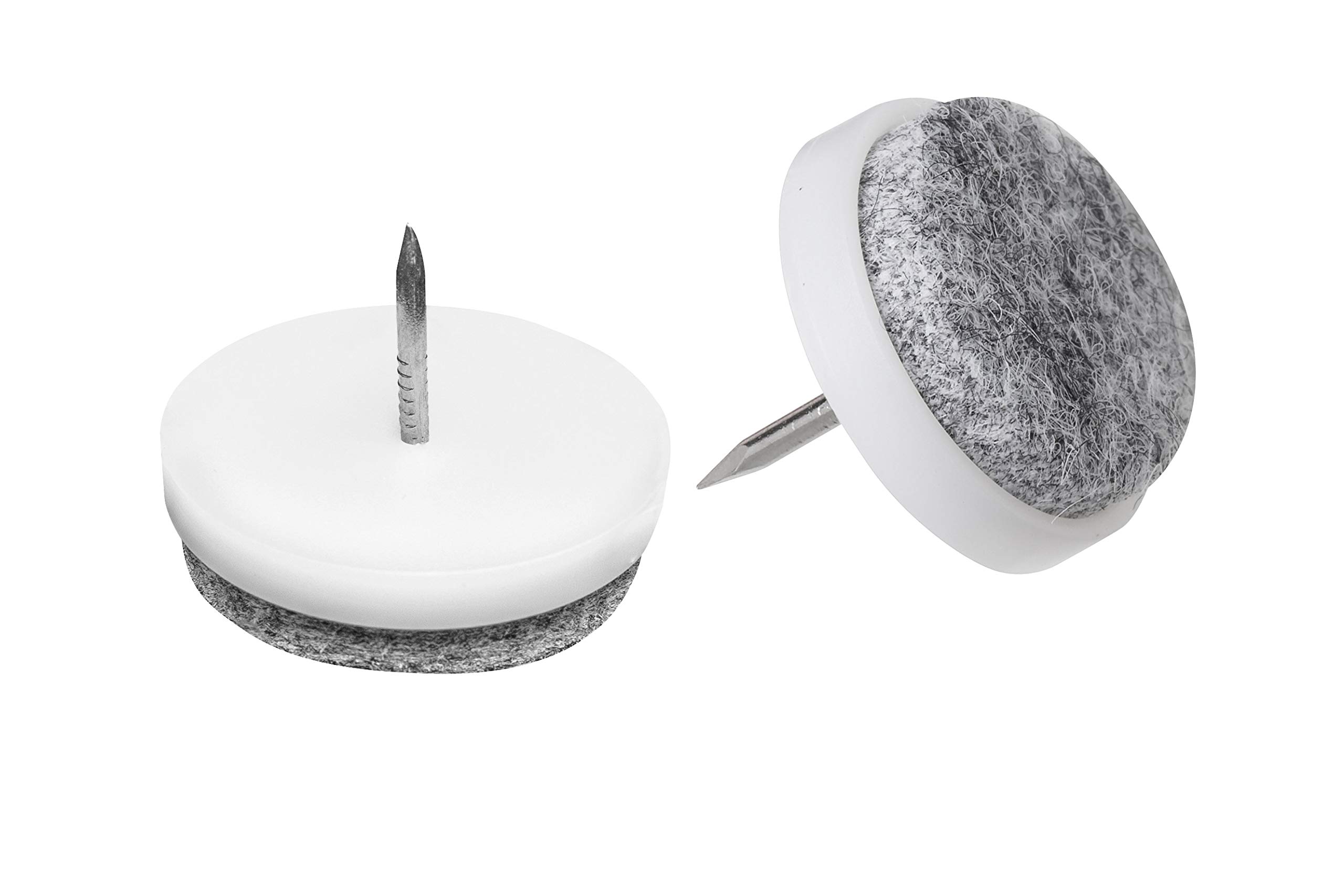 Meister Felt Gliders with Pin Diameter 20 mm White Pack of 8) – 644016