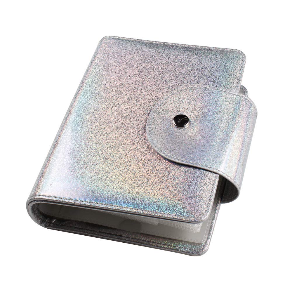 FingerAngel 20 Slots Image Stamper Plate Collection Rainbow Laser Color Nail Art Stamp Plate Stamping Plates Cases Stamp Nail Template Organzier For Large Size 9.5X14.5CM Nail Art Plate (Laser Sliver)