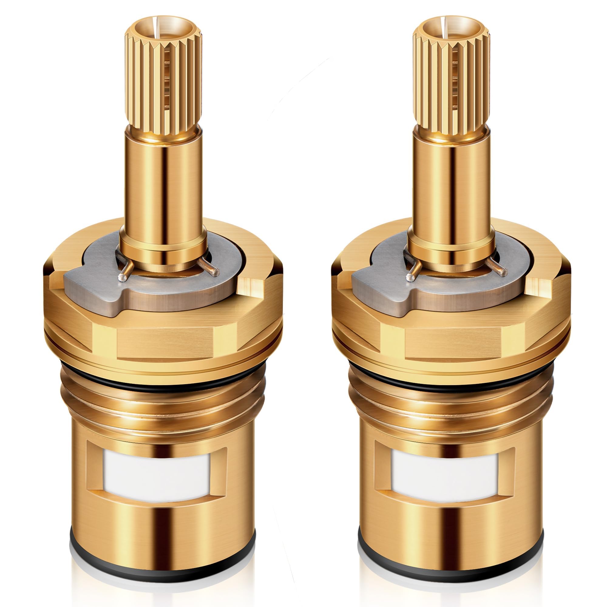 Photo 1 of Enhon 2 Pack Faucet Cartridge Compatible with American Standard 994053-0070a or 994053-0070a/H Bathroom Kitchen Bathtub Faucet Stem Replacement, 4z-24h Hot and Cold Replacement Stem, Brass