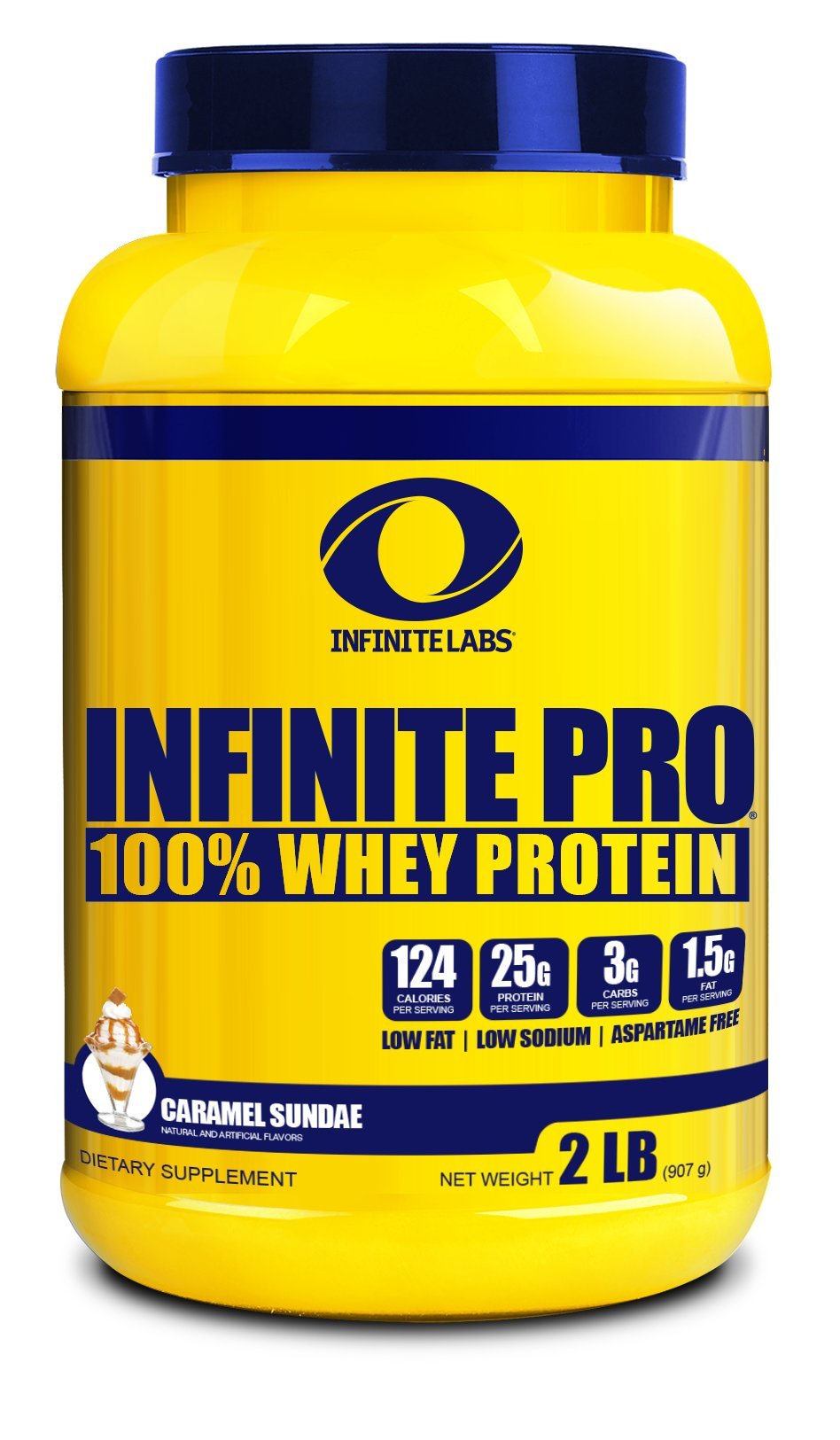 Infinite Labs Infinite Pro 100% Whey Protein Powder (2 LB, Caramel Sundae)