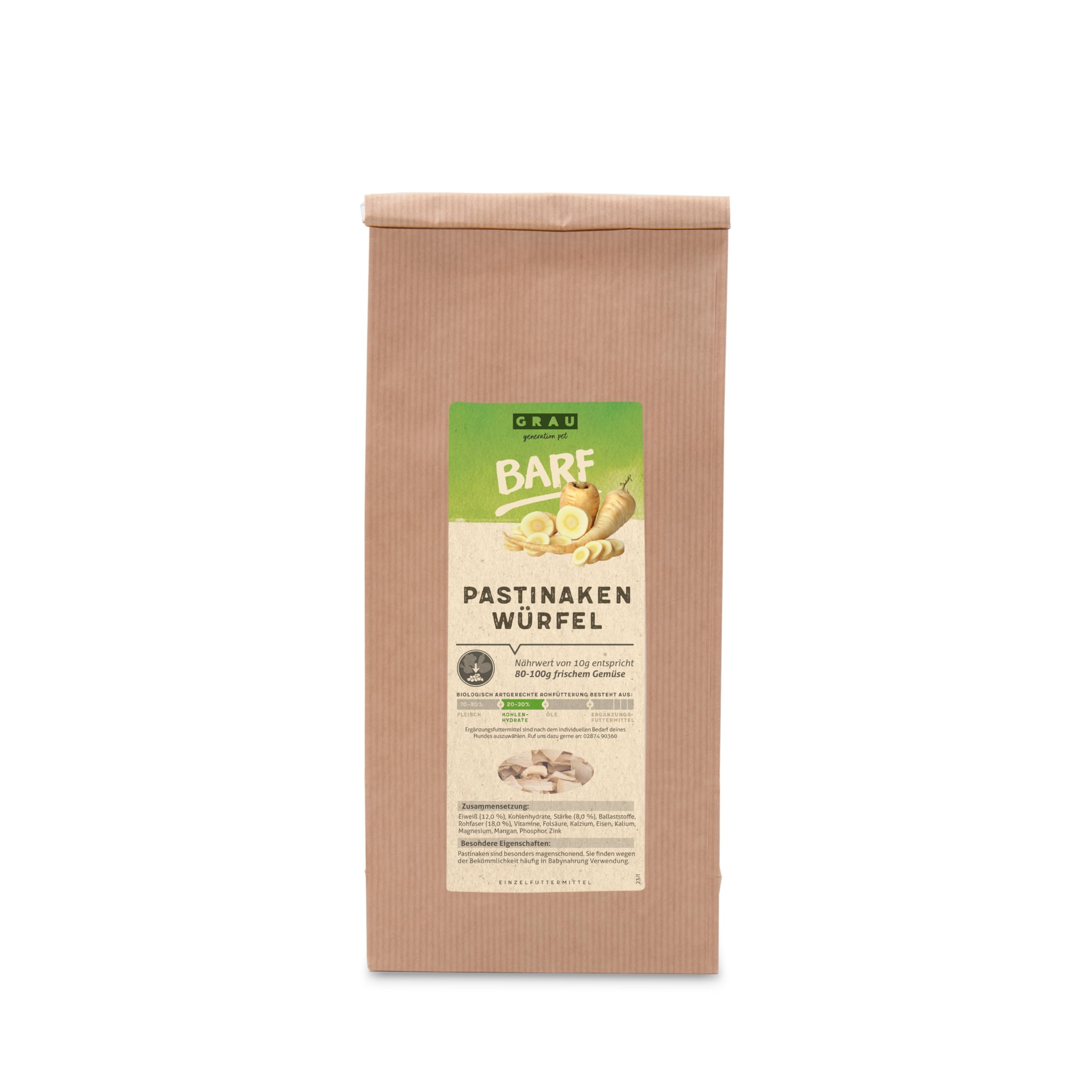 GRAU - the original - Dried vegetables for BARFing for dogs - Parsnip cubes (1 x 500 g) — image 1