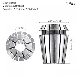 uxcell ER25 Spring Collet 3/8" Chuck for CNC
