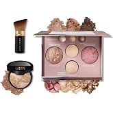 LAURA GELLER Baked Starter Kit: Balance-n-Brighten Powder Foundation, Medium + The Best of The Best Palette + Retractable Angled Kabuki Brush Set