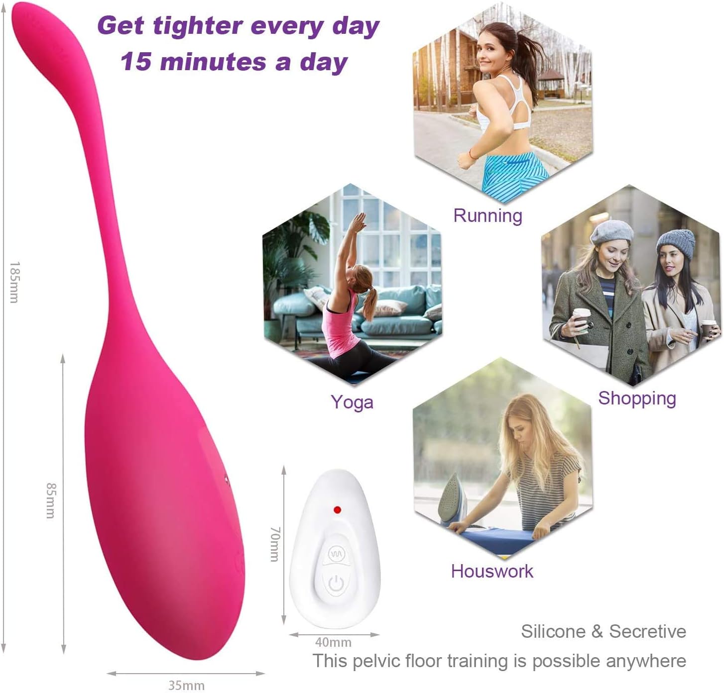 Kegel Balls for Women 100% Premium Silicone Ben Wa Balls Beginners & Advanced, Kegel Exerciser for Tightening Pelvic Floor Exercises: Health & Personal Care