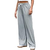 Quenteen Women's Wide Leg Pants Casual High Waisted Baggy Straight Sweatpants Drawstring Athletic Joggers with Pockets