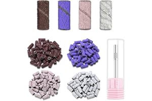 ROLOKIT Small Sanding Bands for Nails Drill, 160Pcs Nail Sanding Drill Bits Set with 3.1mm Mini Mandrel Nail Bit, 80/150/180/240Grit Nail Sanding File for Acrylic Nail Prep Polishing Manicure Pedicure