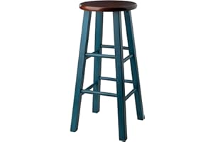 Winsome Wood Ivy Bar Stool, Rustic Teal and Walnut, 29"