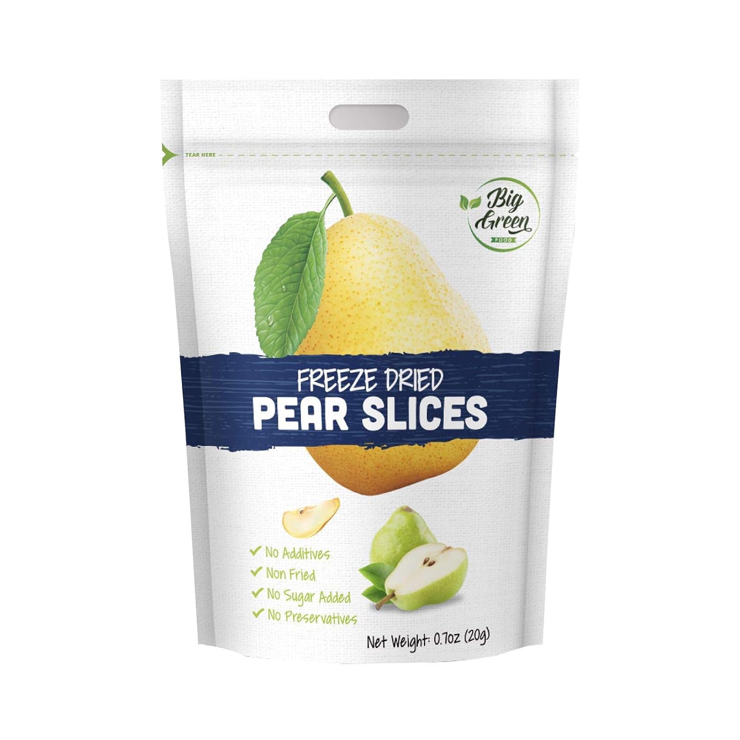 Big Green Organic Food- Freeze-Dried Pear, Healthy Snack, Natural Flavor (3)