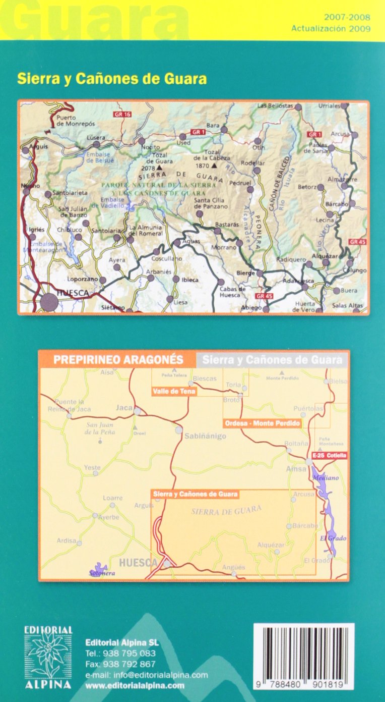 Amazon.fr - Carte et guide de randonnées : Sierra y Canones De Guara,
