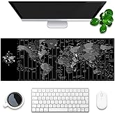 Vorchtax Mouse Pad Gaming - Desk Mat for Keyboard and Mouse - Large Mouse Pad for Desk, World Map Mousepad (31.5 x 11.8inch) with Non-Slip Base, Desks Pad Mat for Gaming, Office and Home (World Map