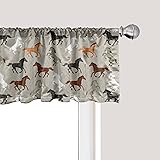 Ambesonne Horses Window Valance Pack of 2, Abstract