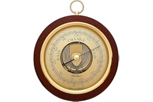 FISCHER GERMANY Fischer Barometer Pascal, Brass-Mahogany 6.7" / 170 mm - 1436R-22 (Display English)