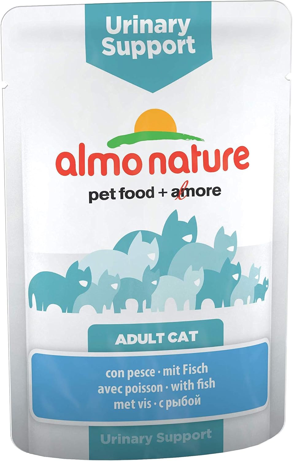 Almo Nature Functional Urinary Help - Wet Food for Adult Cats with Fish - Support for Urinary Tract Health - 30 Pouches of 70g