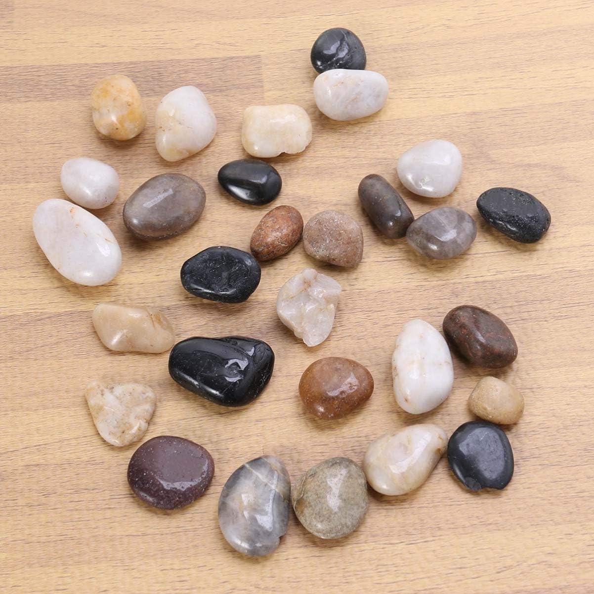 POPETPOP Aquarium Pebbles Substrate Decorations Polished Gravel Stone Fish Tank Landscaping Tumbled Stones for Vase Fillers,Plants Bonsai 500g - Image 3