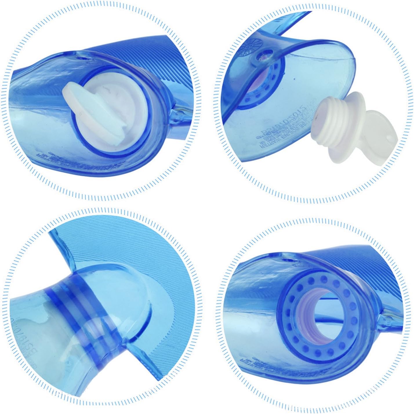 All one tech Transparent Classic Rubber Hot Water Bottle with Knit Cover - Blue: Health & Personal Care