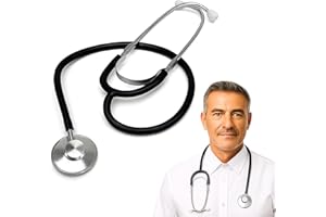 Dixie EMS Single Head Lightweight Stethoscope, Latex Free, for Doctors, Nurses, Students, Medical and Home Use - Black