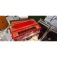 NamasteHimalayas Limited 4- Reed 13-Scale Professional Scale Changer Harmonium – Customised Rare Red Edition with Premium Brass Finish Best for Kirtan, Bhajan, Meditation, Sound Healing Therapy
