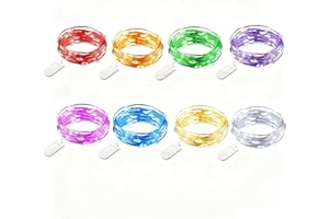 VOOKRY 8 Pack 30 LED Fairy Lights Battery Operated-10 ft Mini Copper Wire String Lights Firefly Starry Moon Lights for DIY Crafts Wedding Party Table Centerpieces Bedroom Costume Halloween(Multicolor)