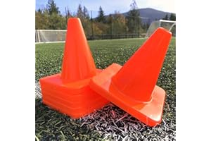 LVL10 Sports Heavy & Tough Cones - Won't Fly Away in Wind or Crack Packs - Pro Training Cones - 6" Size
