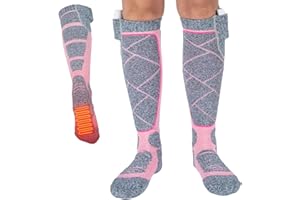 Electric Heated Socks - Electric Rechargeable USB Thermal Foot Wear | 2200mAh Battery Heating System, 3 Temperature Levels, W