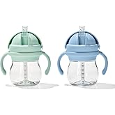 Oxo Tot Transitions Straw Cup with Removable Handles 6 Oz 2 Pk Opal and Dusk