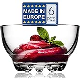 Volarium Glass Bowls Set for Kitchen Prep, Dessert, Snack, Fruit, or Nuts - 9.5 Ounce Capacity Dip Bowls, Set of 6, Premium Quality Clear