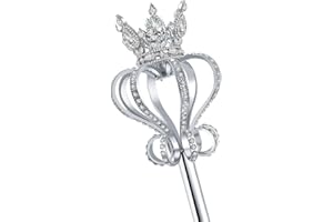 Pensoda Gold Pearl Rhinestone Scepter Festival Wand Pageant Costume Props