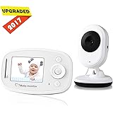 [2017 UPGRADED] Baby Monitor, Video Infrared Night Vision Camera with Wireless Digital 2.4&rdquo; Color Screen- Shelf and Stand Included