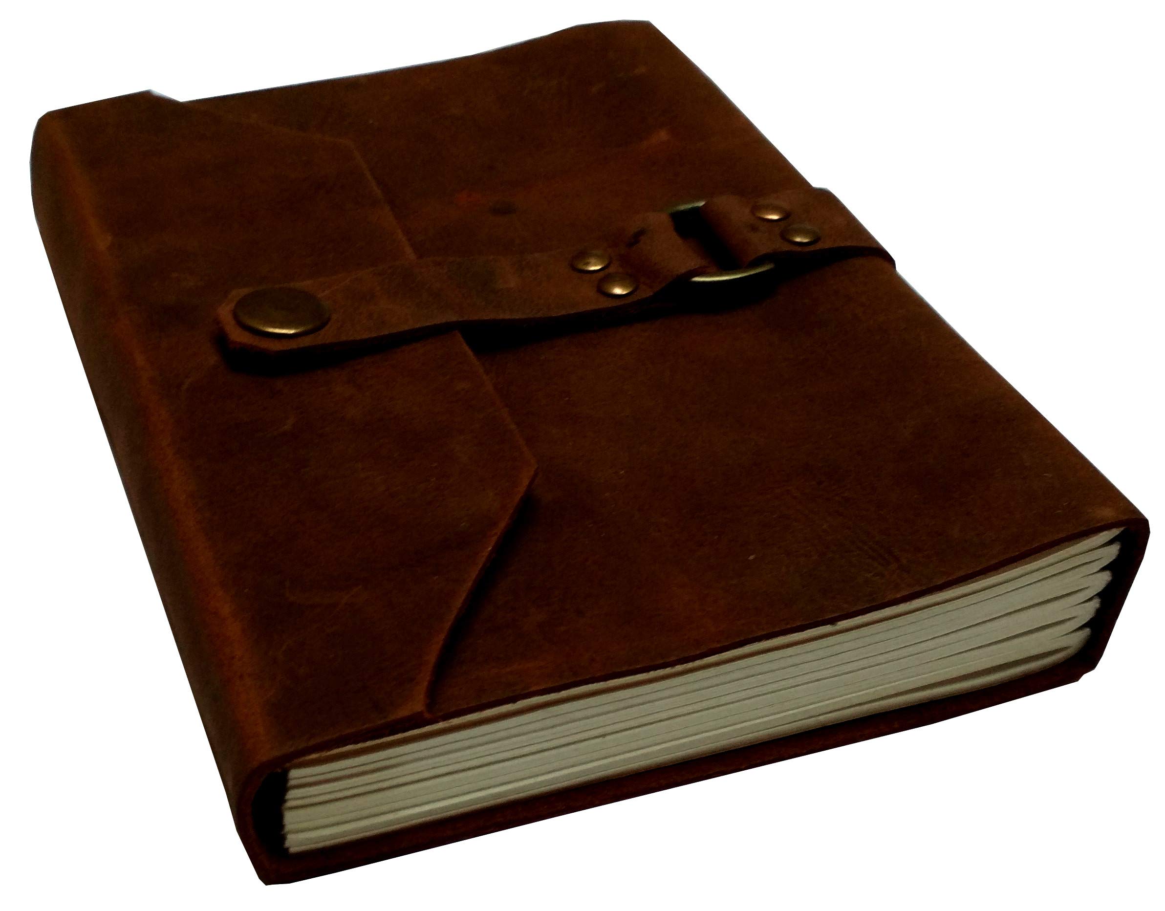 Purpledip Leather Diary 'Belted Secrets': Handmade Paper Journal for Corporate Gift or Personal Memoir (11689)