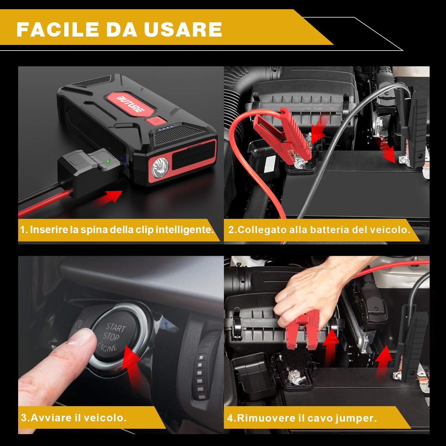 Avviatore Di Emergenza APA 16524 Per Auto - Power Pack 12V/24V Da 900A Portatile - Foto 9