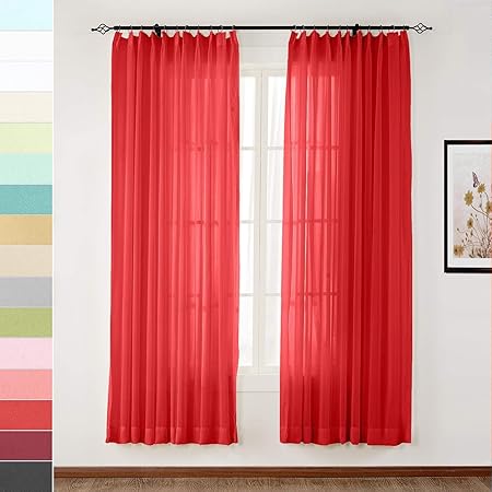 Amazon Com Macochico Outdoor Indoor Semi Sheer Curtains Solid