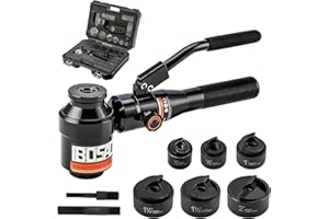 IBOSAD 120KN Aluminum Alloy Hydraulic Knockout Hole Punch Driver Kits 1/2 to 2 inch Electrical Conduit Hole Cutter Set KO Tool Kit Metal Sheet Puncher