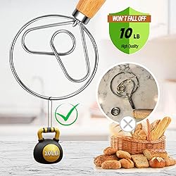 YIGEDA Danish Dough Whisk - Wooden Danish Whisk for