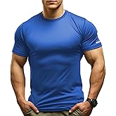 YumiDay Mens Workout Shirts Fitted, Quick Dry Gym Tshirts Running Athletic Top Moisture Wicking Tee