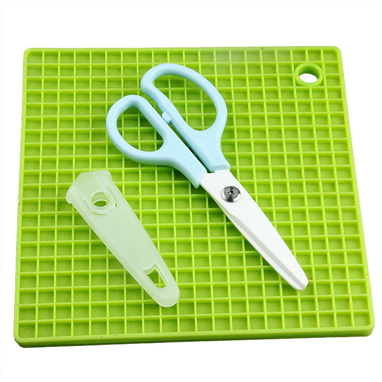 Ceramic Baby Food Scissor,Healthy Kitchen Scissor,with Cover (Light