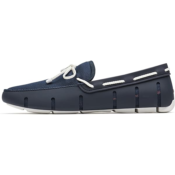 SWIMS Braided Lace Loafers Boat Shoes Navy Blue Water Friendly Men\'s Size 7 Swims Mens Watershoes Size 7 Blue Braided Lace Loafers Slip  main image 4