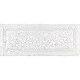 THE BEER VALLEY Bath Runner Rugs 24x60 Inches White Cotton Tufted Large Reversible Washable Bath Mats for Bathroom Floor| Quick Dry Absorbent Mat for Tub Spa Shower Toilet| Entry Way Door Mats