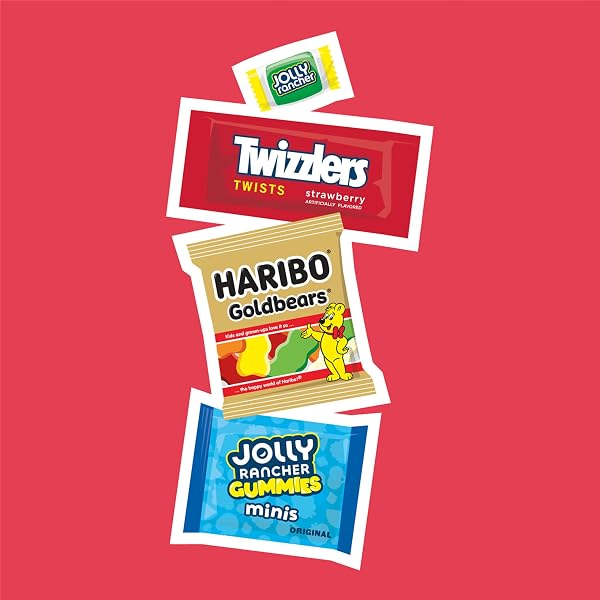 HARIBO, JOLLY RANCHER AND TWIZZLERS ASSORTED FRUIT FLAVORED CANDY PARTY PACK, 31.4 OZ