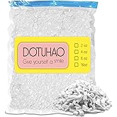 DOTUHAO Bean Bag Filler, White Shredded Memory Foam, Bean Bag Stuffing for Easy Pillow, Mattress Grade Replacement Filling for Dolls, Dog Beds and Pillows (White,1 LB)