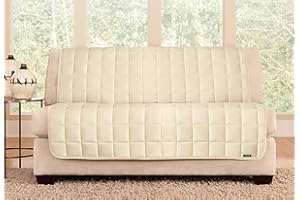 SureFit Deluxe Armless Loveseat Furniture Cover - Ivory