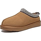 Meik Mangni Women's Slippers Genuine Suede Platform Mini Boots Mens Faux Fur Warm Lining Winter Mules Cozy Warm House Shoes Indoor and Outdoor