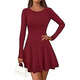 PRETTYGARDEN Womens Long Sleeve Cocktail Mini Dress 2026 Fall Crew Neck A Line Homecoming Party Short Dresses Elegant Classy