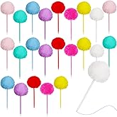 Norcoin 24 Pcs Pom Pom Pens Colorful Fluffy Ballpoint Pens Macaron Color Plush Ballpoint Pens Kawaii Pompom Pens for Girls Women Valentine's Day Kids School Office Stationery Accessories, 8 Colors